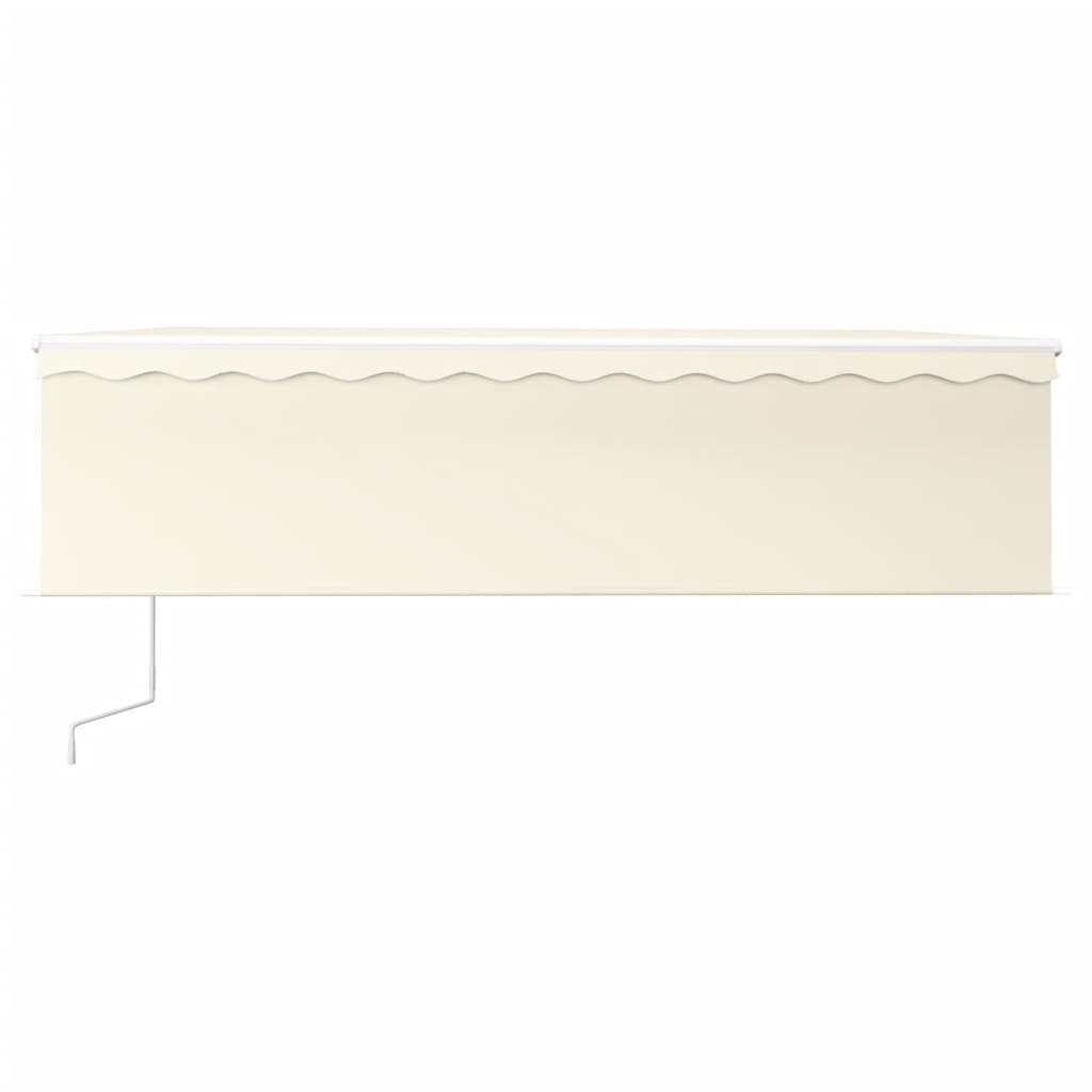 Automātiskā markīze ar karnīzi/LED/vēja sensoru, krēmkrāsa, 5x3m