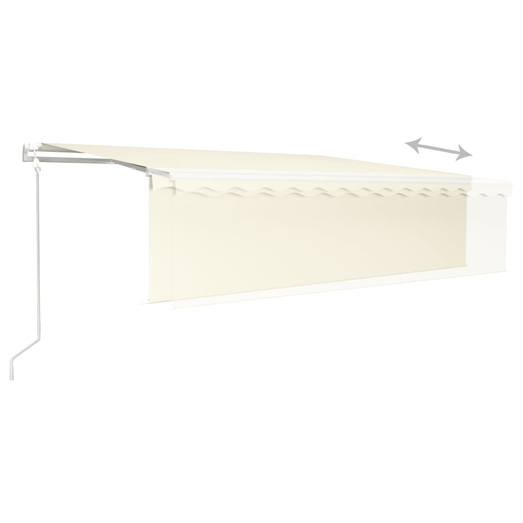 Automātiskā markīze ar karnīzi/LED/vēja sensoru, krēmkrāsa, 5x3m
