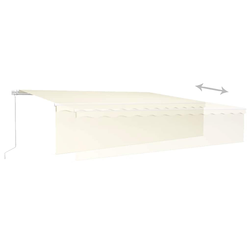 Manuāli izvelkama markīze ar karnīzi, krēmkrāsas, 6x3m