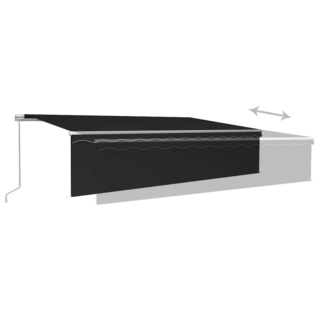 Rankiniu būdu ištraukiama markizė su uždanga, antracito, 6x3m