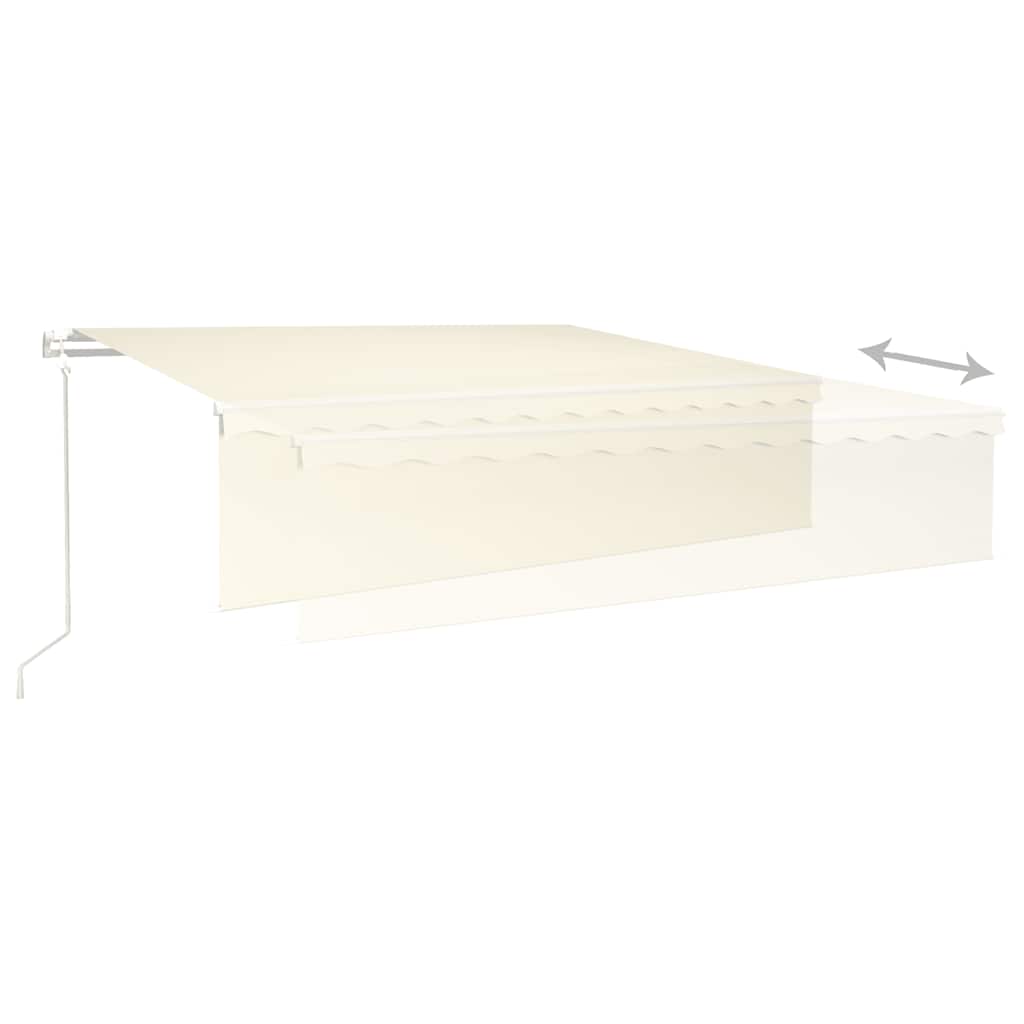 Automatiniu būdu ištraukiama markizė su uždanga, kreminė, 6x3m