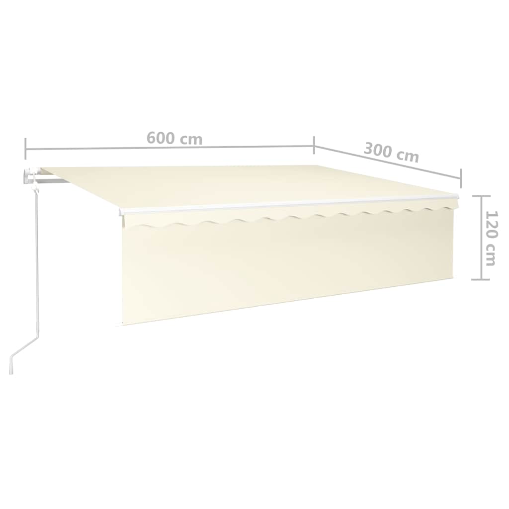 Automatiniu būdu ištraukiama markizė su uždanga, kreminė, 6x3m