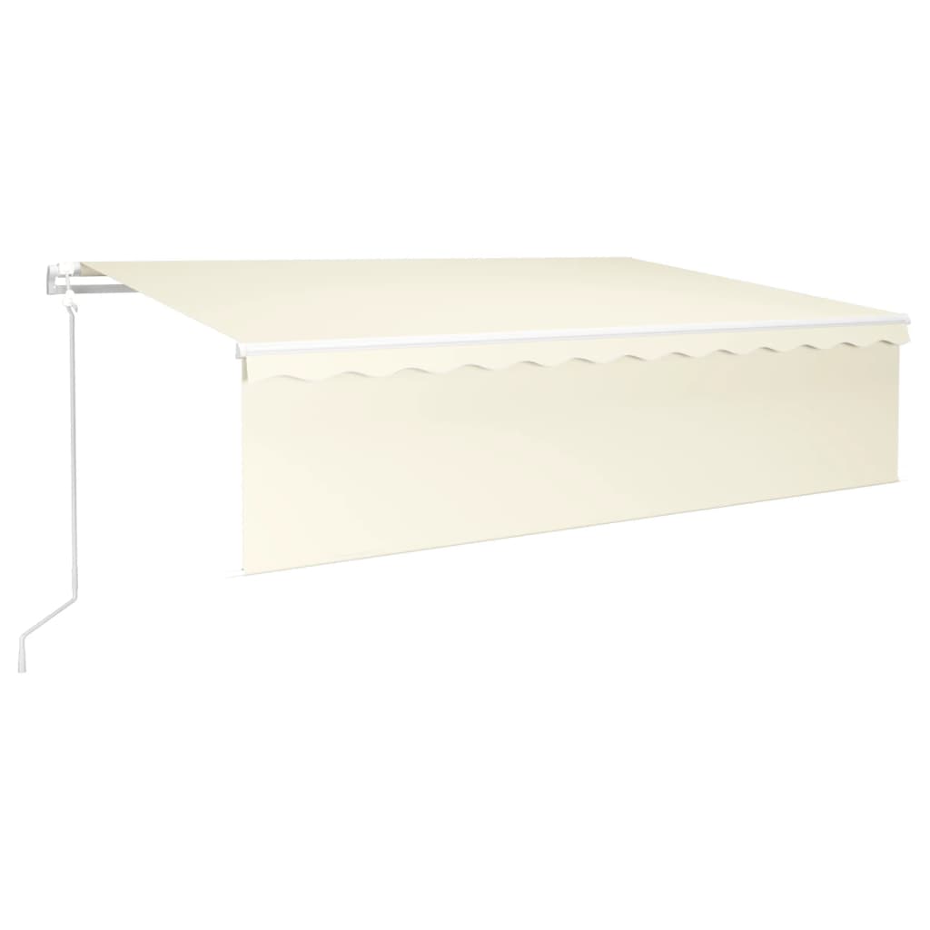 Automatinė markizė su uždanga/LED/vėjo jutikliu, kreminė, 6x3m