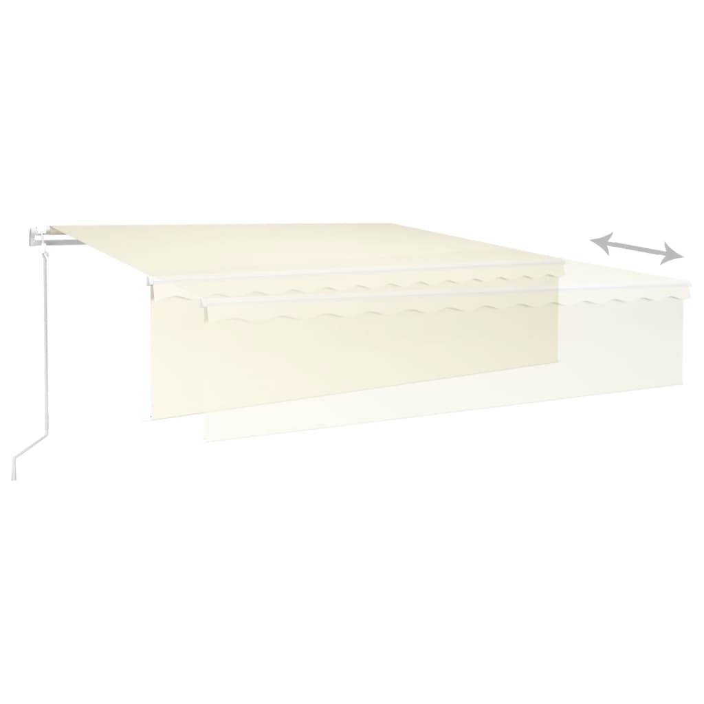 Automatinė markizė su uždanga/LED/vėjo jutikliu, kreminė, 6x3m