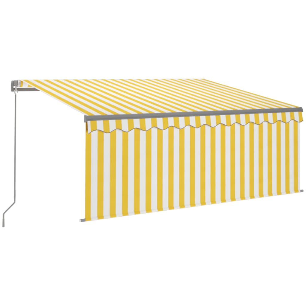 Manuāli izvelkama markīze, dzeltenbalta, 3x2,5 m