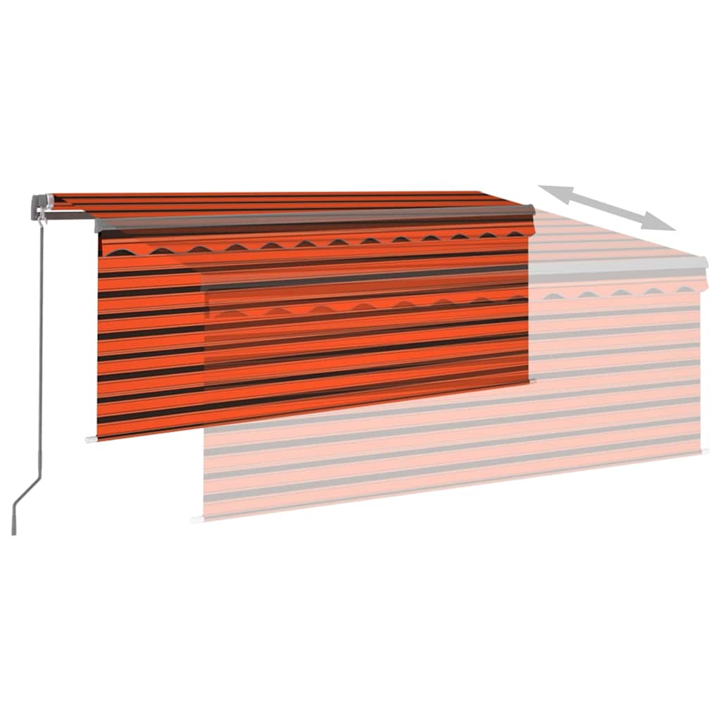Rankiniu būdu ištraukiama markizė, oranžinė ir ruda, 3x2,5m