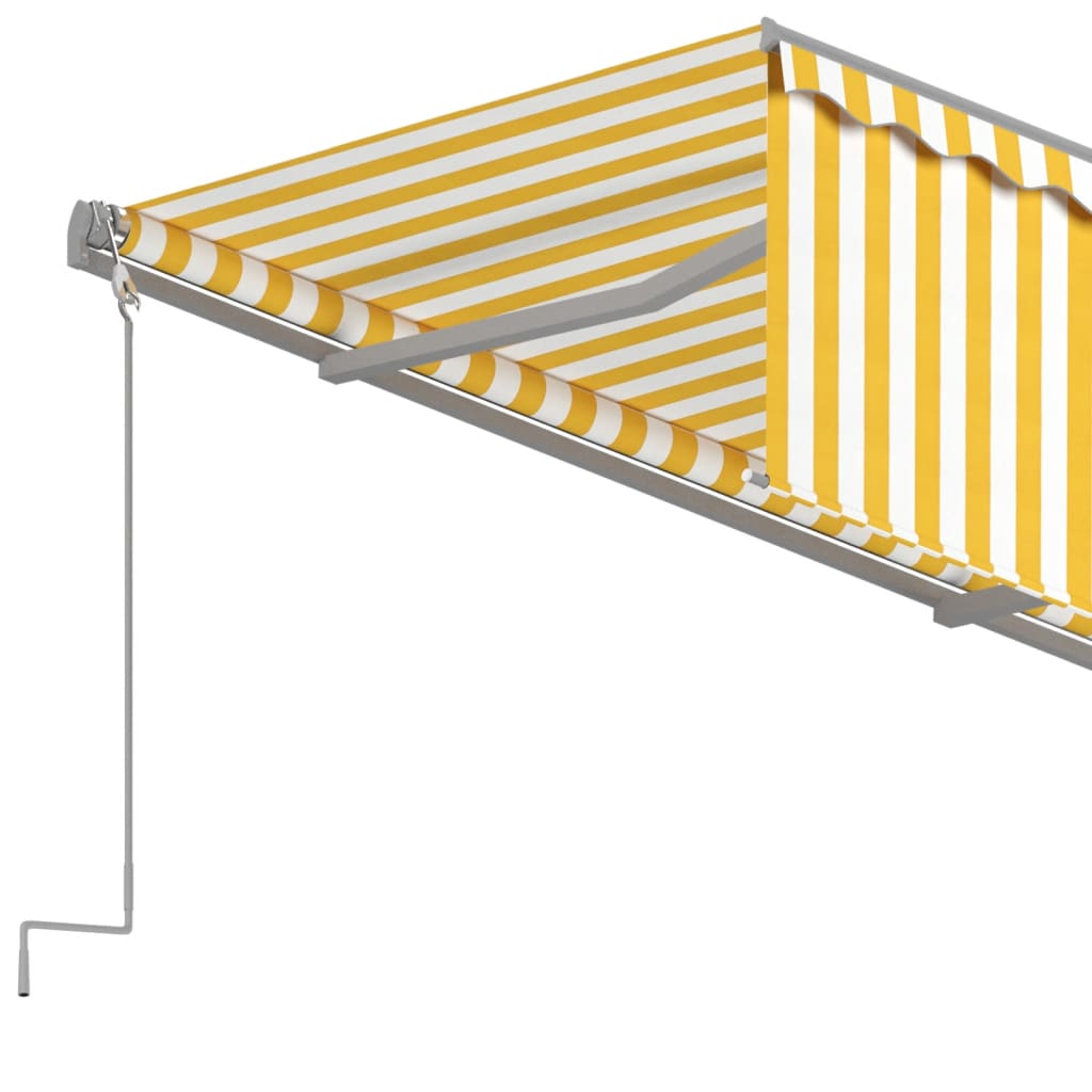 Automatic retractable awning, yellow and white, 3x2.5m