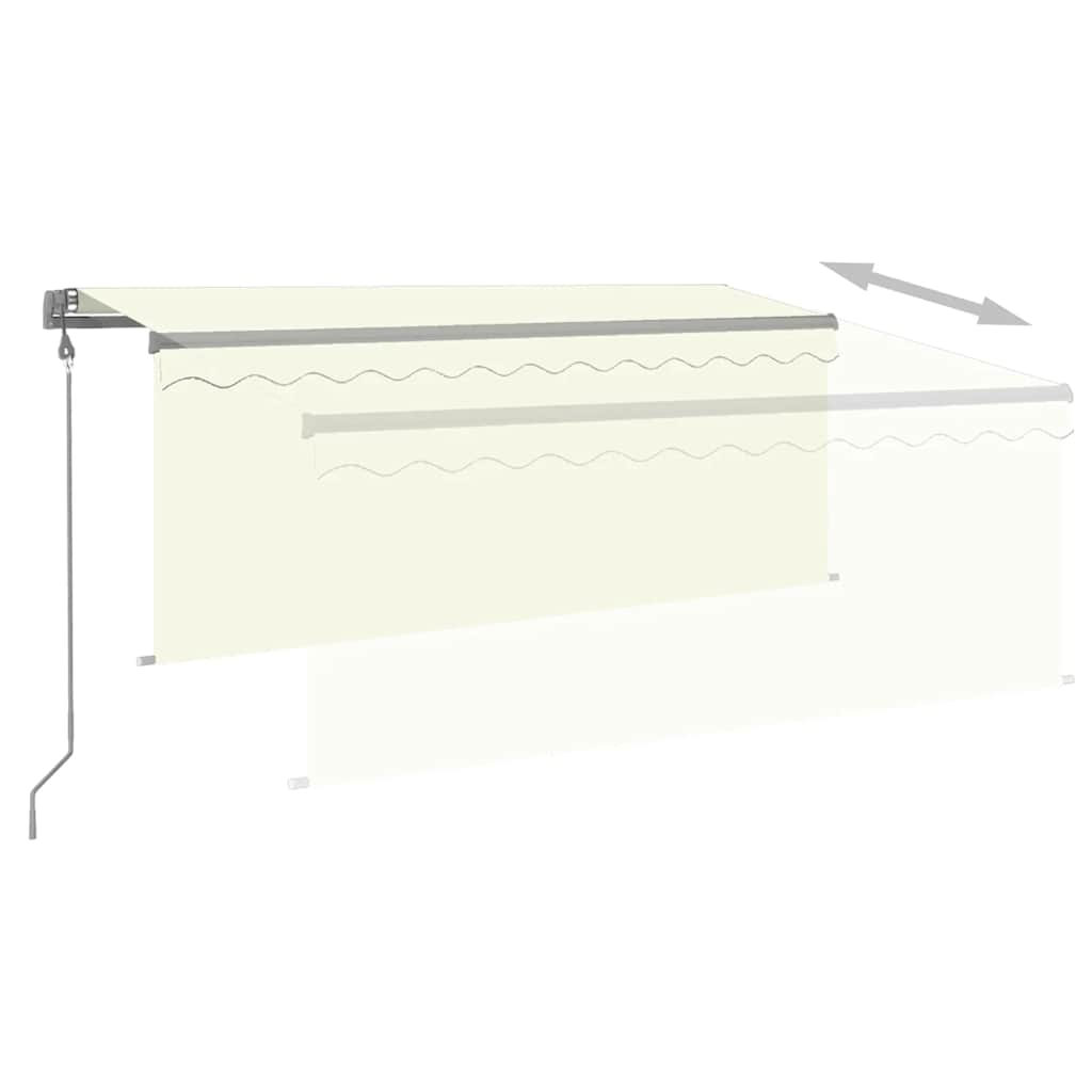 Markīze ar tentu/LED/vēja sensoru, krēmkrāsas, 3x2,5m