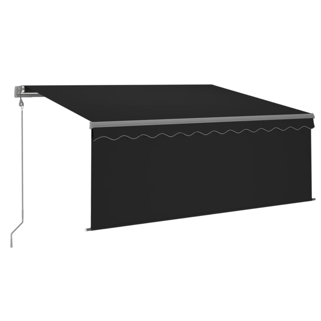 Markizė su uždanga/LED/vėjo jutikliu, antracito, 3x2,5m