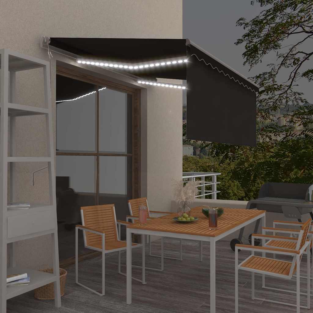 Elektrinė markizė su LED ir jutikliu 3 x 2,5 m Antracito