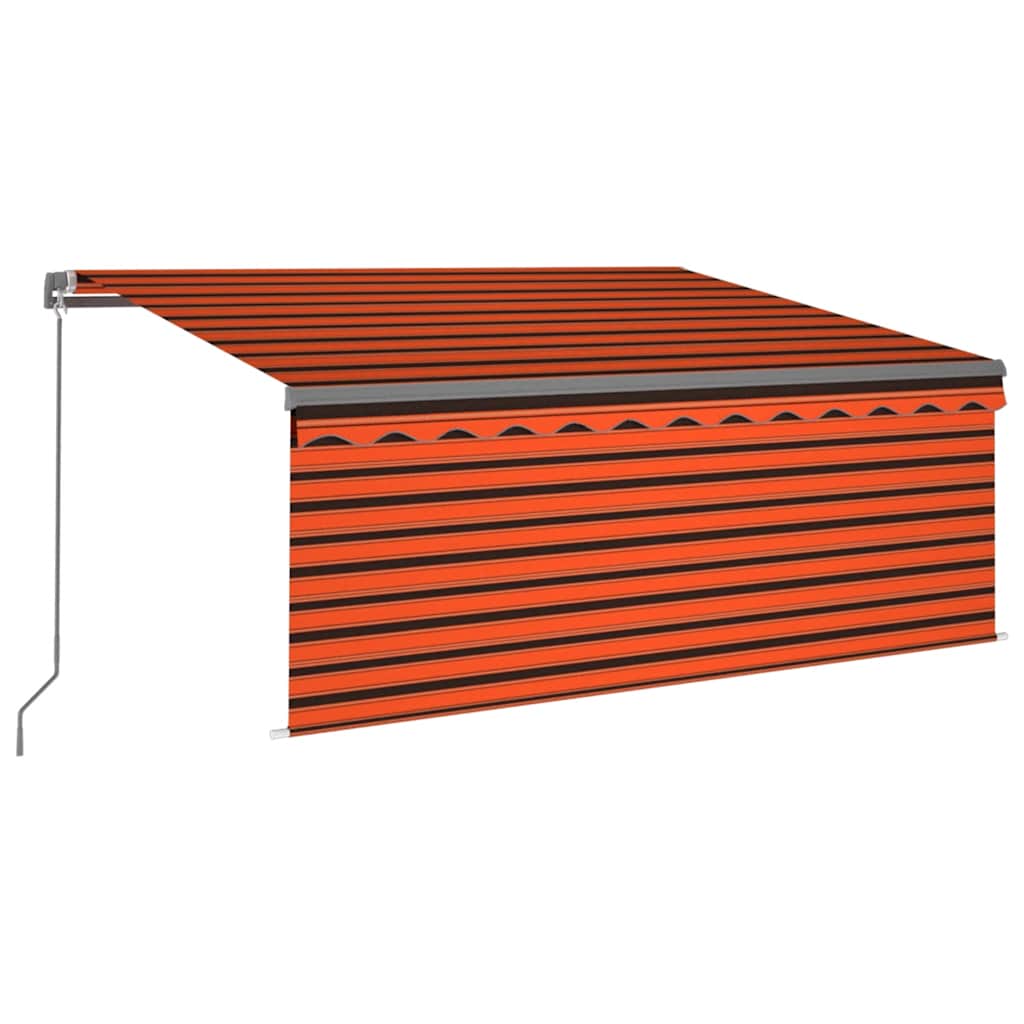 Rankiniu būdu ištraukiama markizė, oranžinė ir ruda, 3,5x2,5m