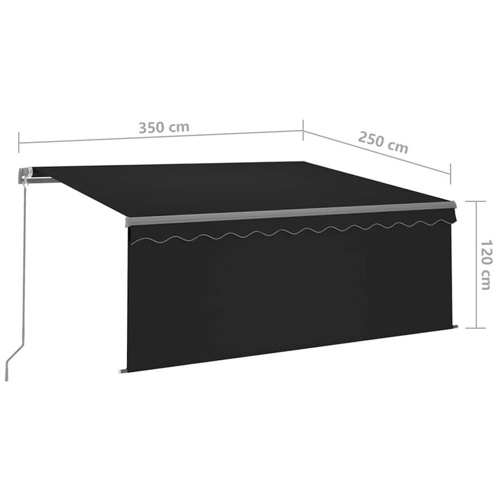 Manuāli izvelkamā markīze, antracīta, 3,5x2,5 m