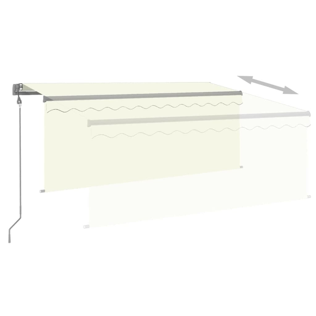 Awning with a screen/LED/wind sensor, cream, 3.5x2.5m