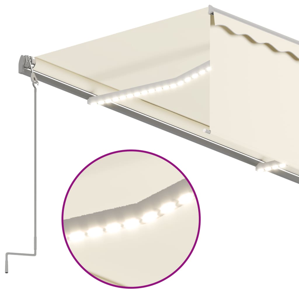 Awning with a screen/LED/wind sensor, cream, 3.5x2.5m
