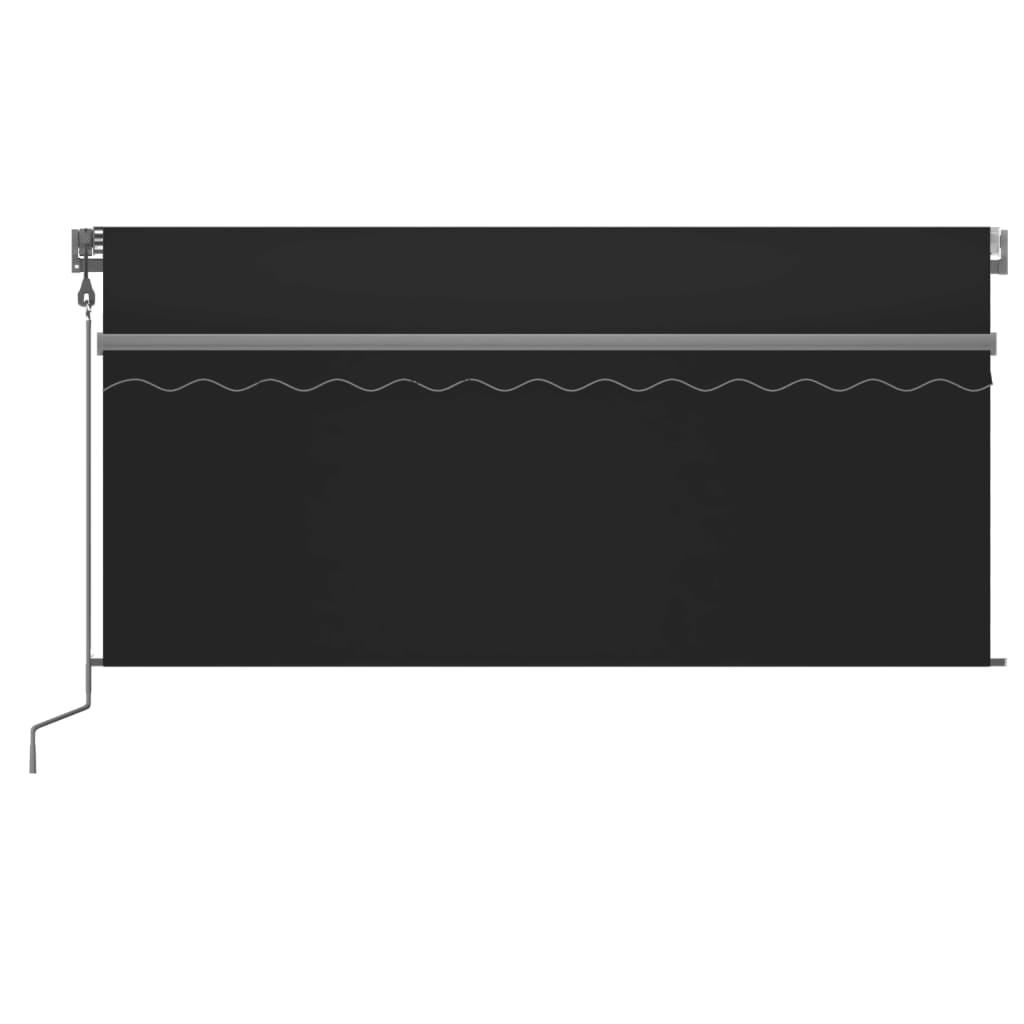 Awning with Valance/LED/Wind Sensor, Anthracite, 3.5x2.5m