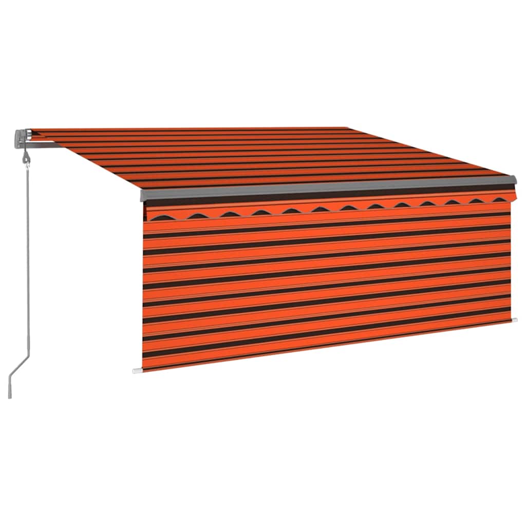 Markizė su uždanga/LED/vėjo jutikliu, oranžinė/ruda, 3,5x2,5m