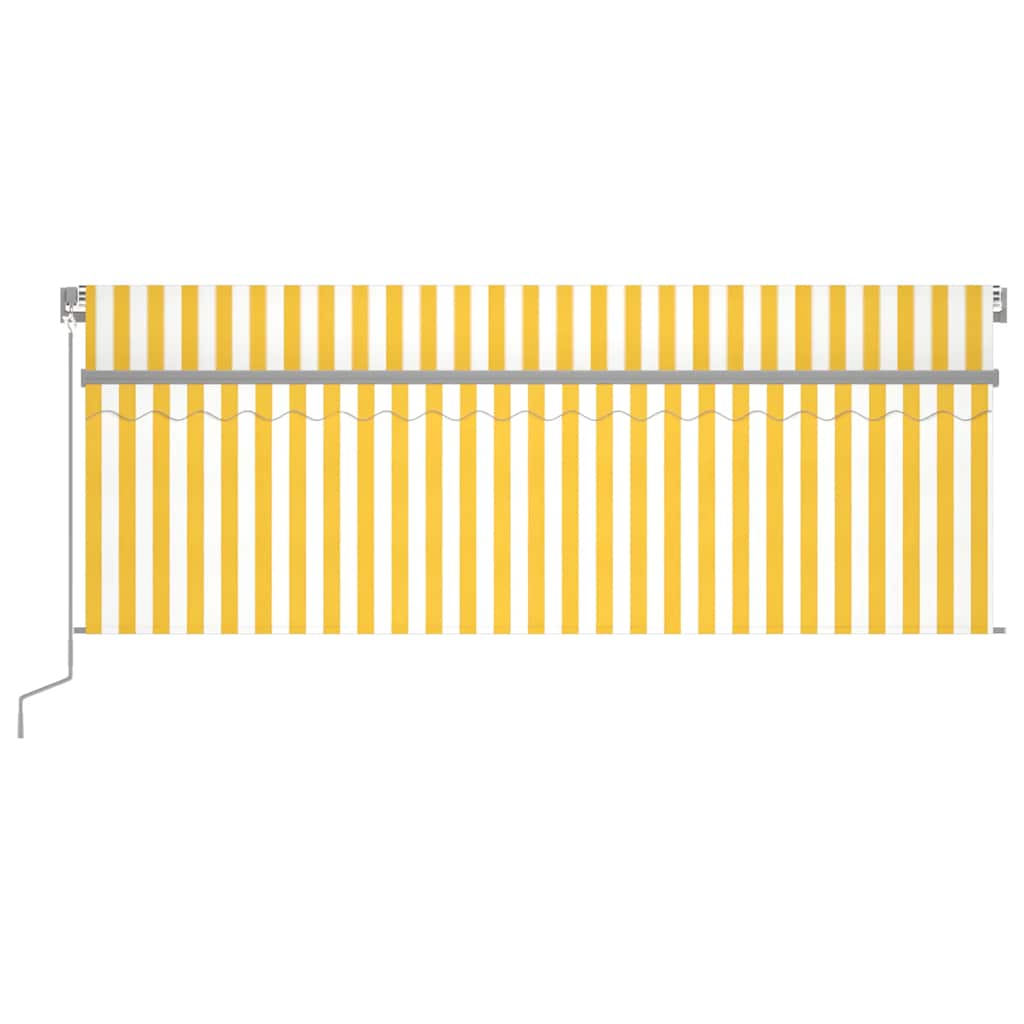 Manual retractable awning, yellow and white, 4x3m