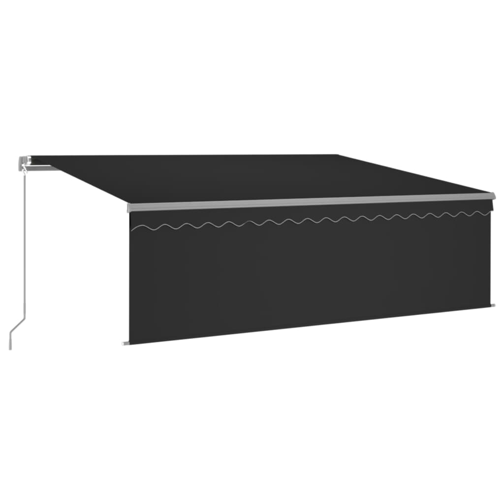Izvelkamā markīze ar aizkaru un gaismas diodēm, antracīta, 4x3m