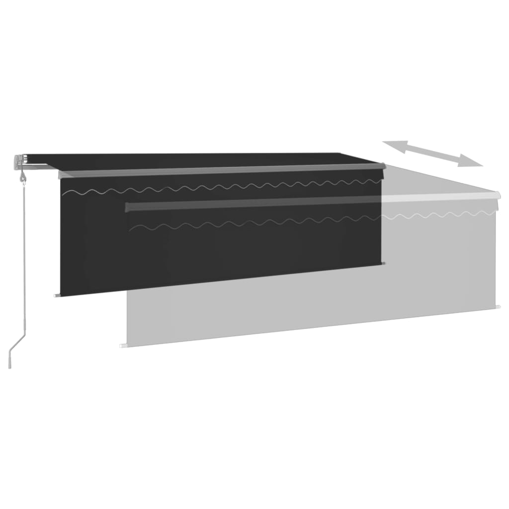 Automātiski izvelkama nojume, antracīta, 4x3m