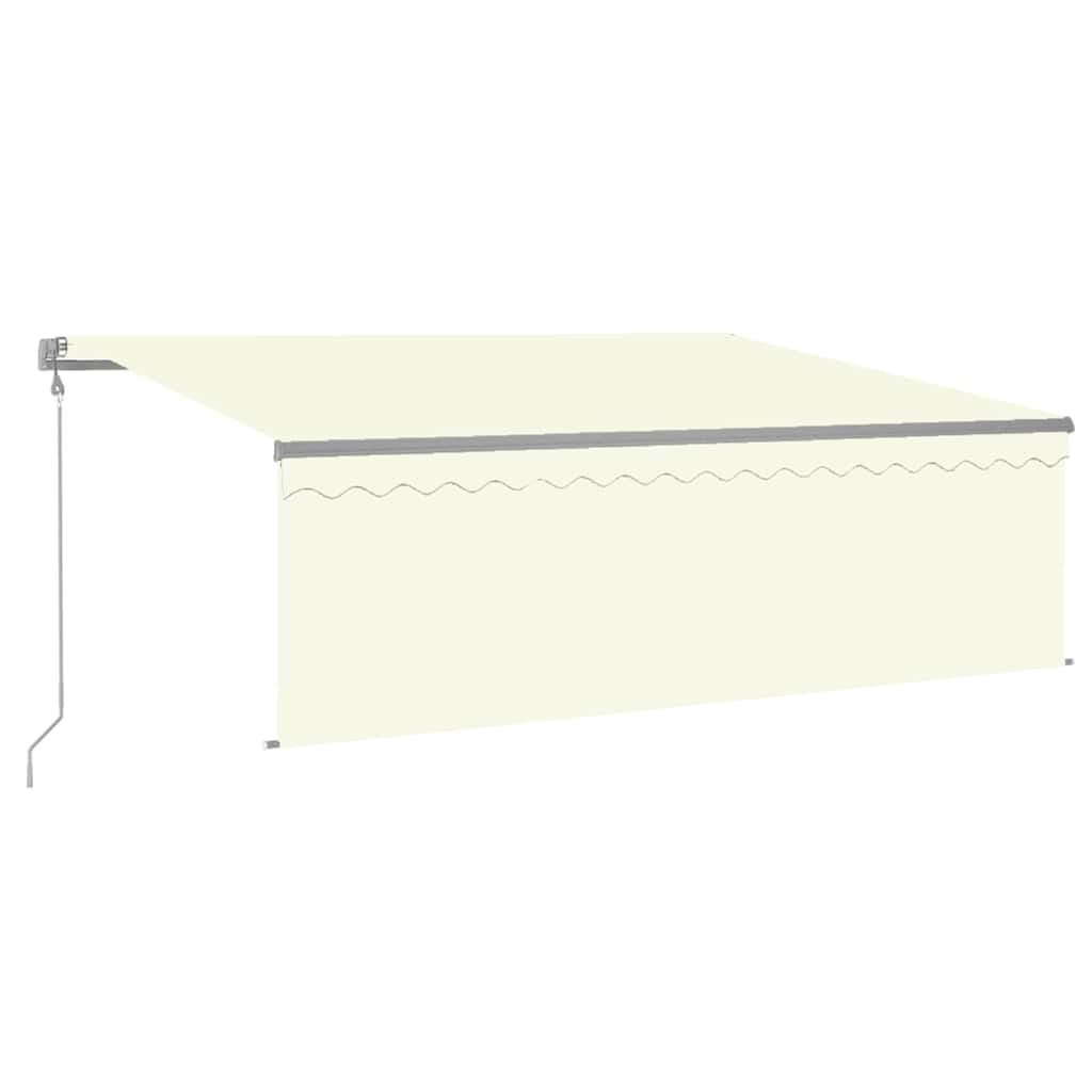 Automatinė markizė su uždanga/LED/vėjo jutikliu, kreminė, 4x3m