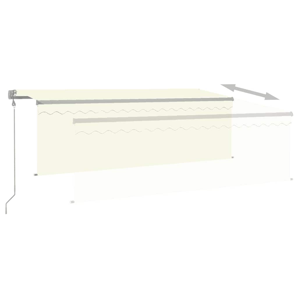 Automatic awning with valance/LED/wind sensor, cream, 4x3m