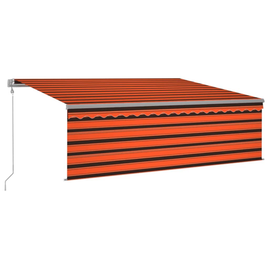 Markizė su uždanga/LED/vėjo jutikliu, oranžinė/ruda, 4x3m