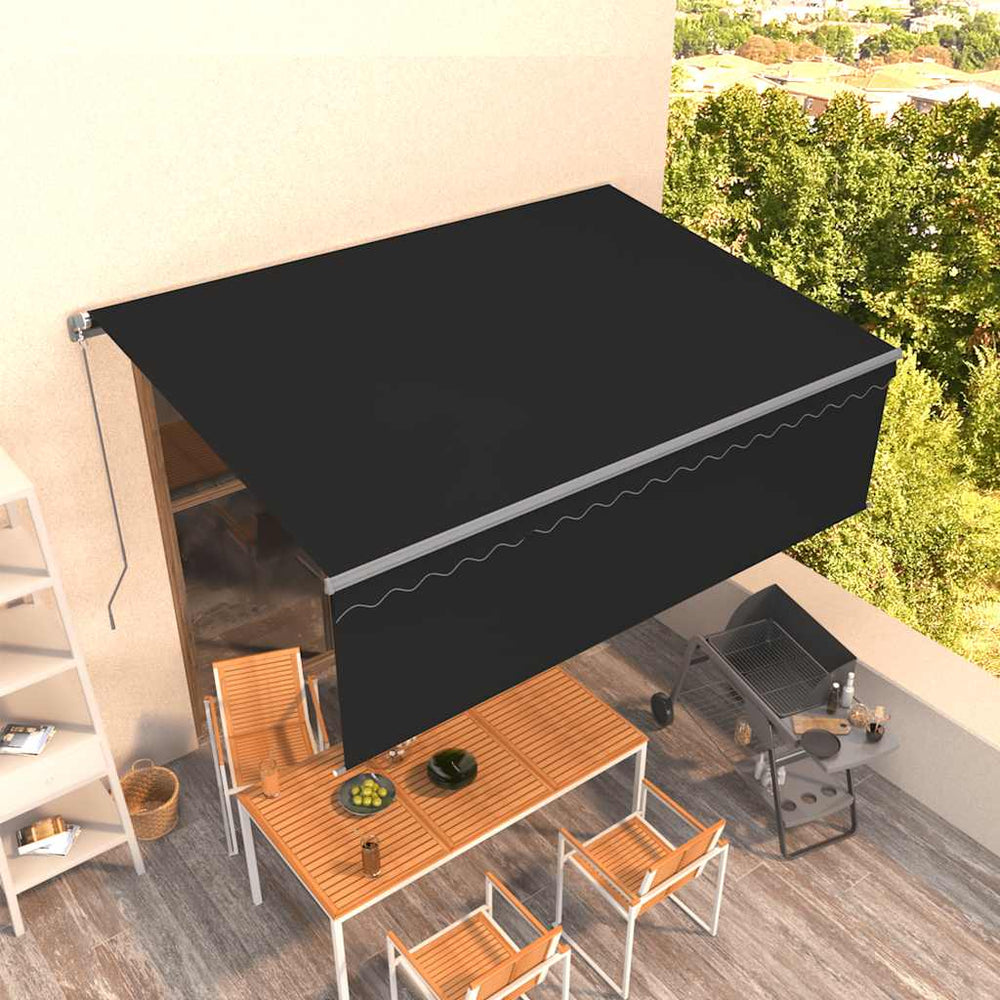 Ištraukiama markizė su uždanga, antracito, 4,5x3m