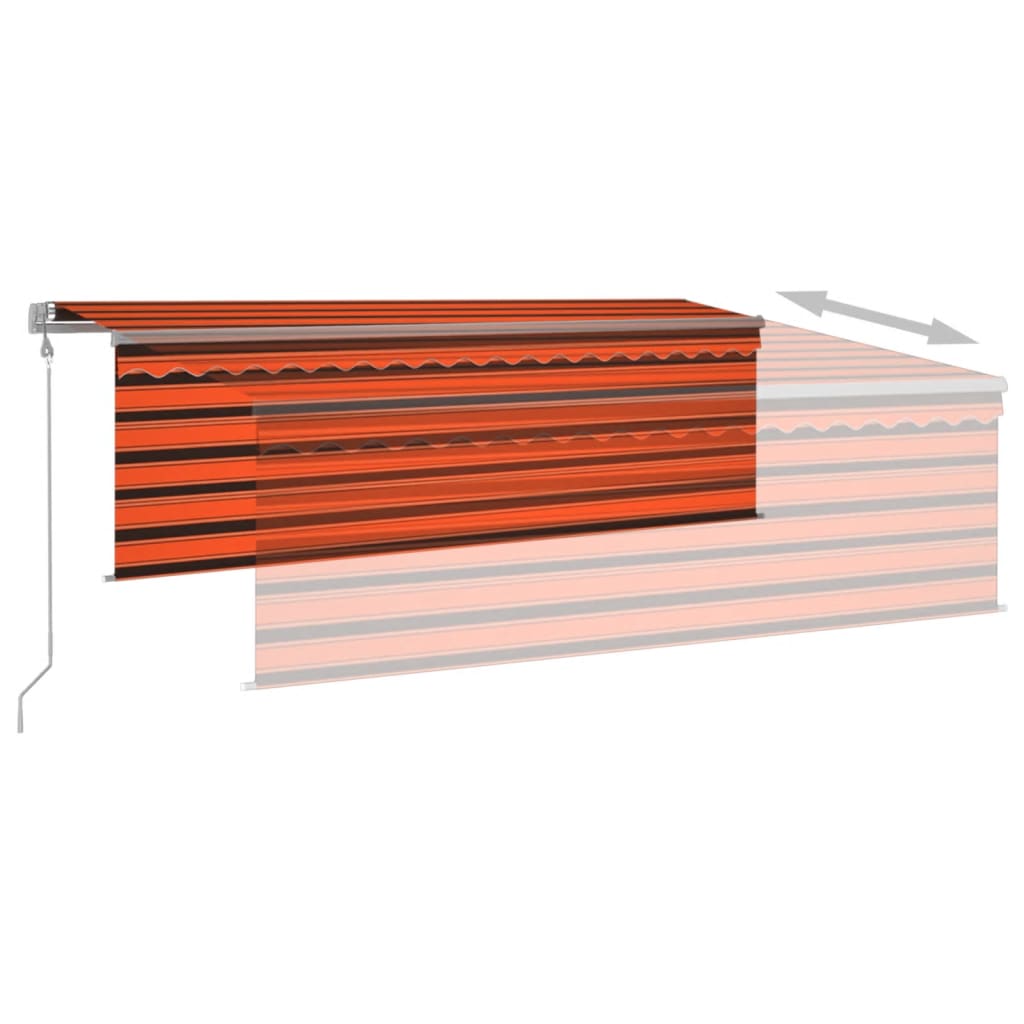 Automatiniu būdu ištraukiama markizė, oranžinė ir ruda, 4,5x3m