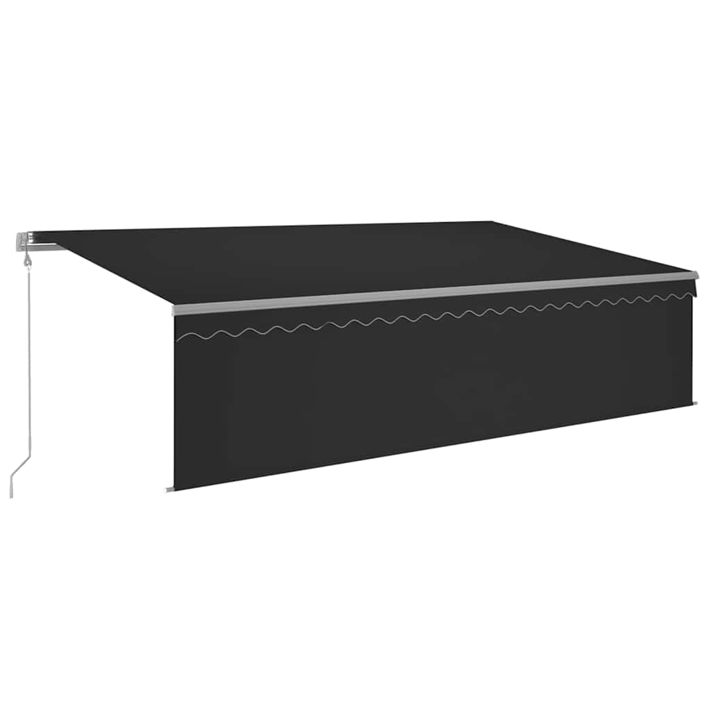 Markizė su uždanga/LED/vėjo jutikliu, antracito, 5x3m