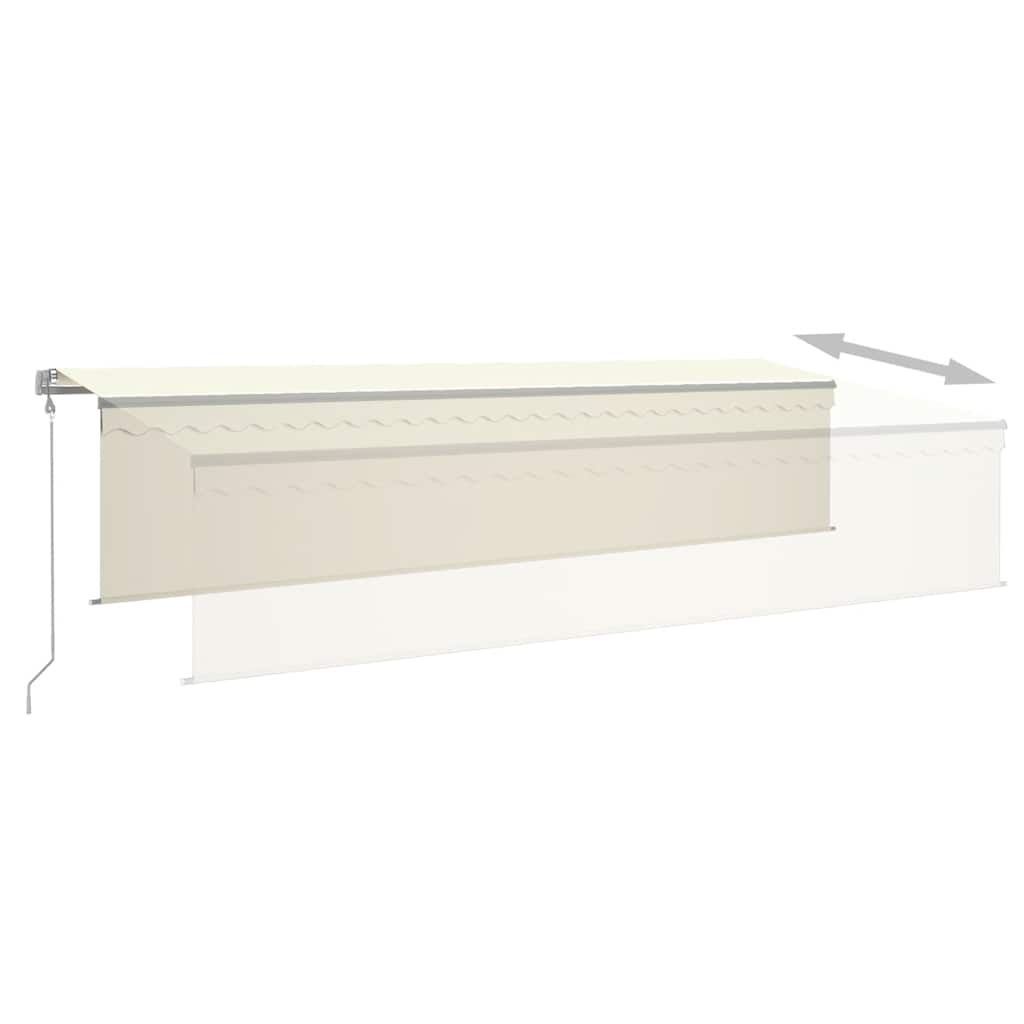 Automatiniu būdu ištraukiama markizė su uždanga, kreminė, 6x3m