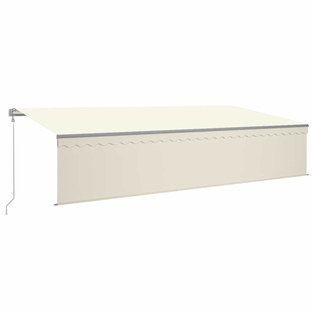 Automatinė markizė su uždanga/LED/vėjo jutikliu, kreminė, 6x3m