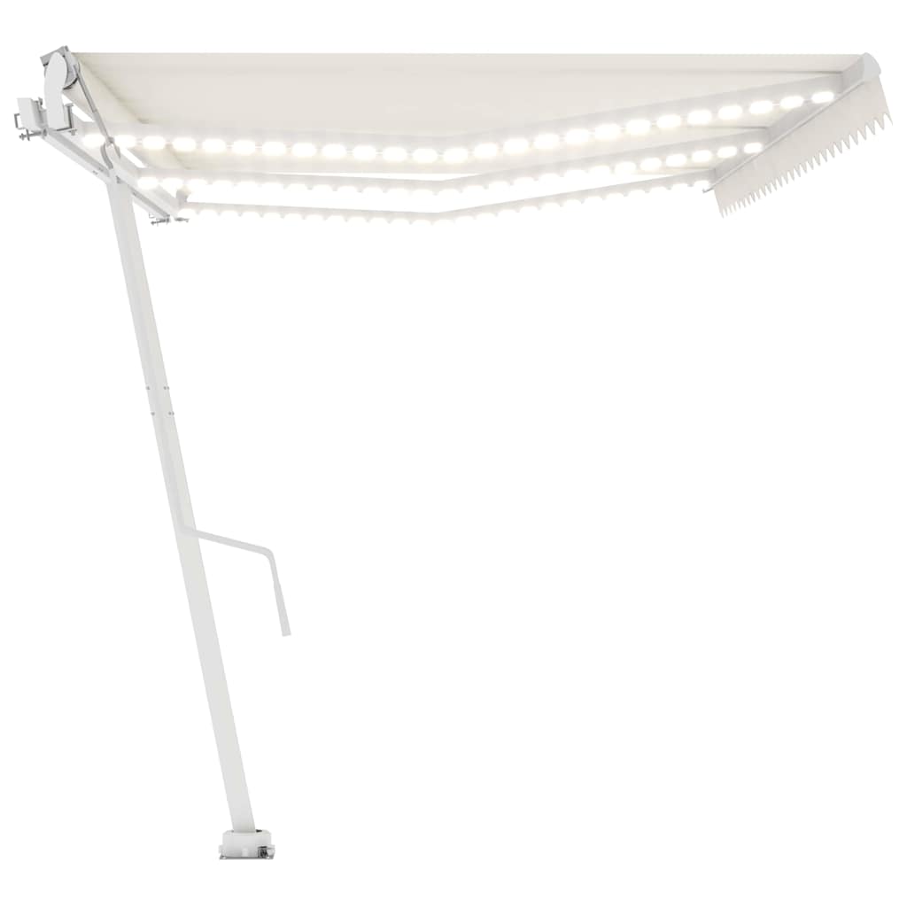 Elektrinė markizė su LED ir jutikliu 6 x 3 m Kreminė