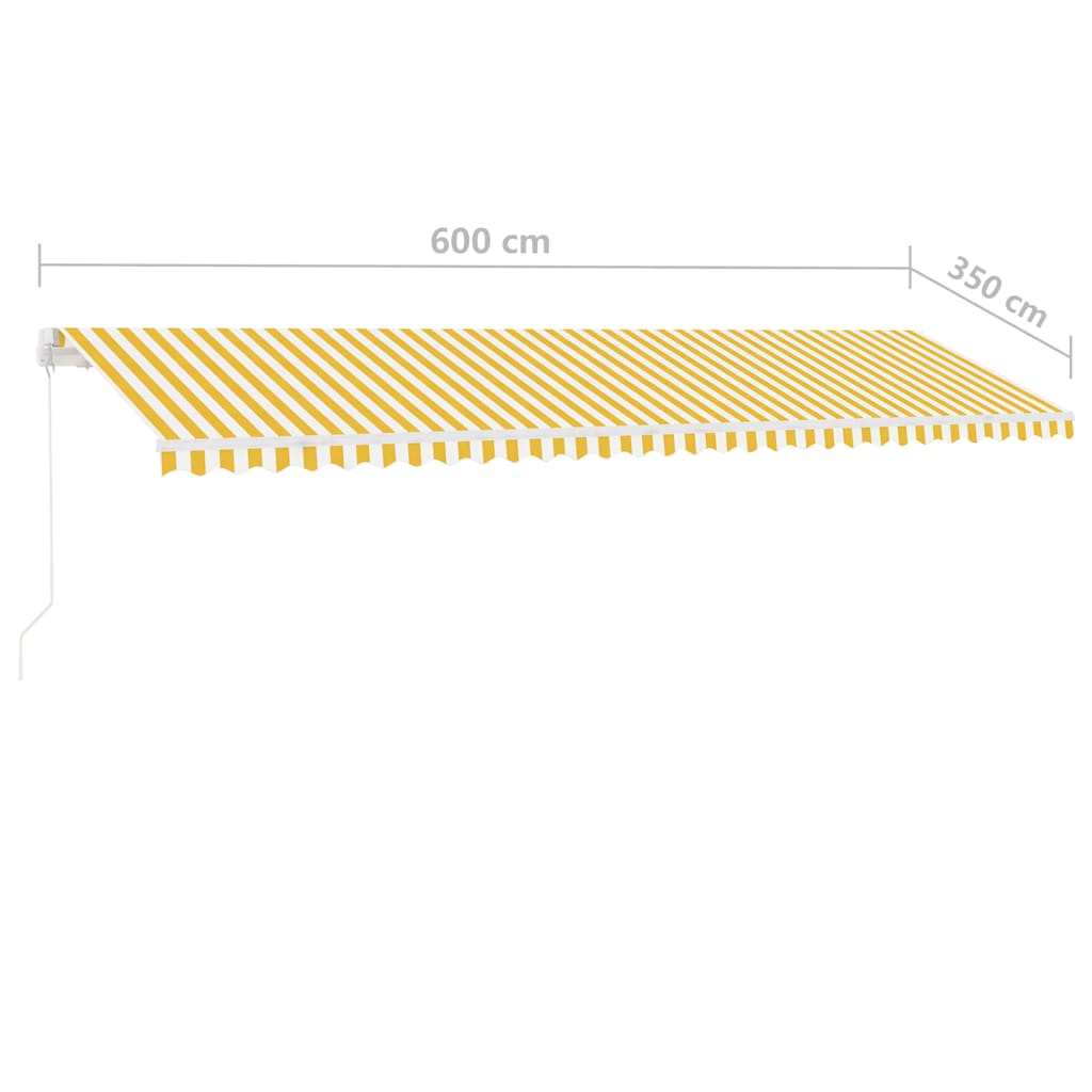 Rankinė markizė 6 x 3,5 m Geltoni ir balti dryžiai
