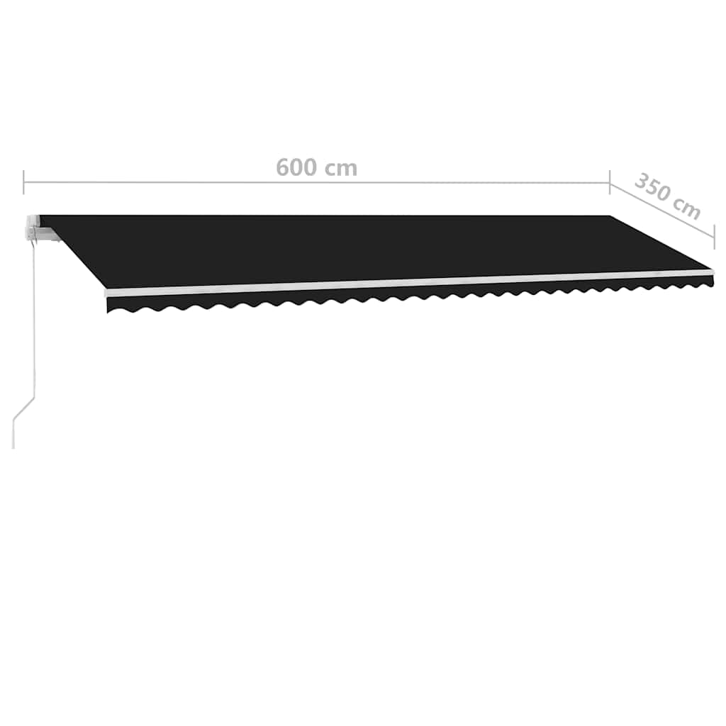 Rankinė markizė 6 x 3,5 m Antracito 100% poliesteris