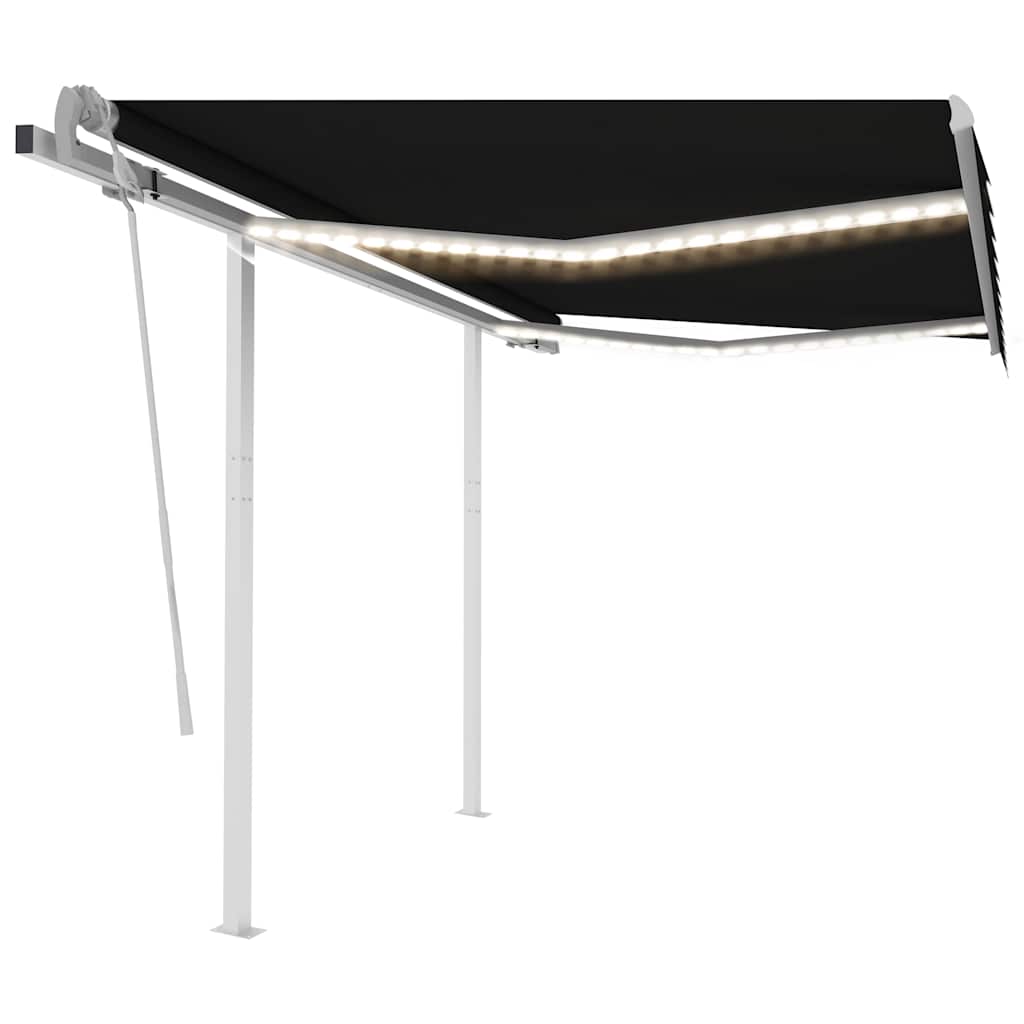 Rankiniu būdu ištraukiama markizė su LED, antracito, 3x2,5m