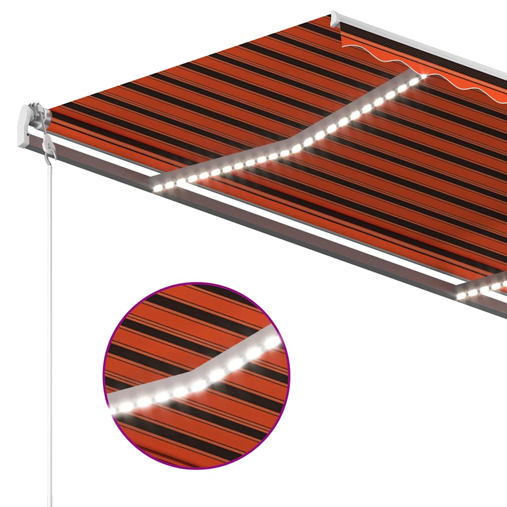 Rankiniu būdu ištraukiama markizė, oranžinė ir ruda, 3x2,5m