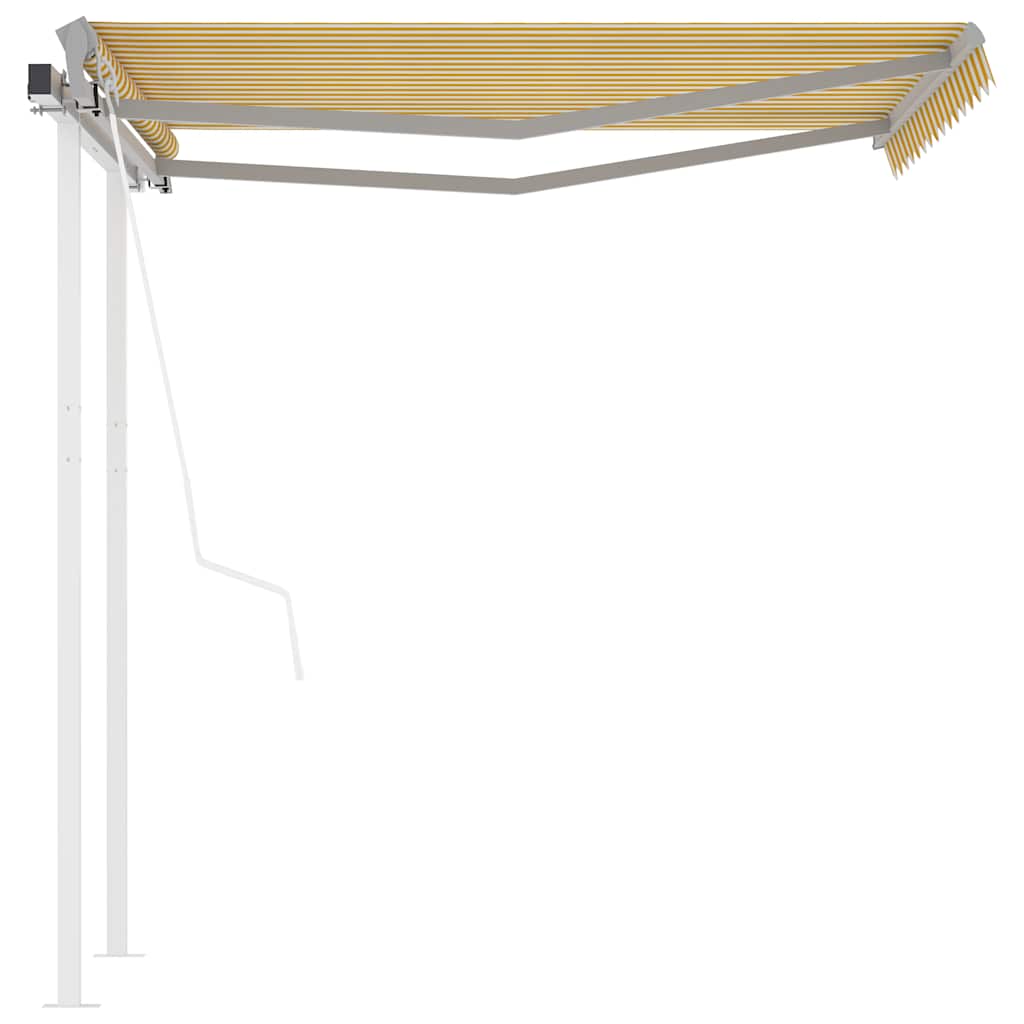 Automatiniu būdu ištraukiama markizė, geltona ir balta, 3x2,5m