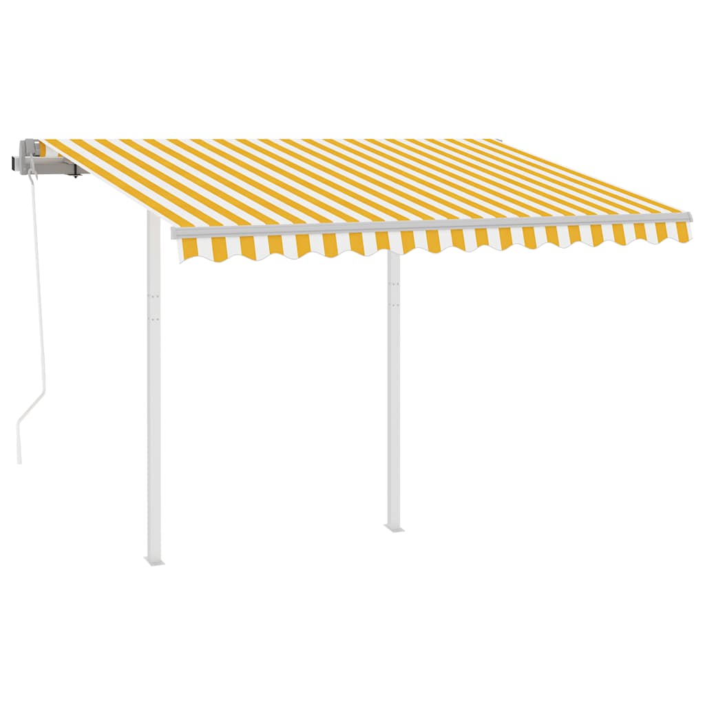 Automatiniu būdu ištraukiama markizė, geltona ir balta, 3x2,5m