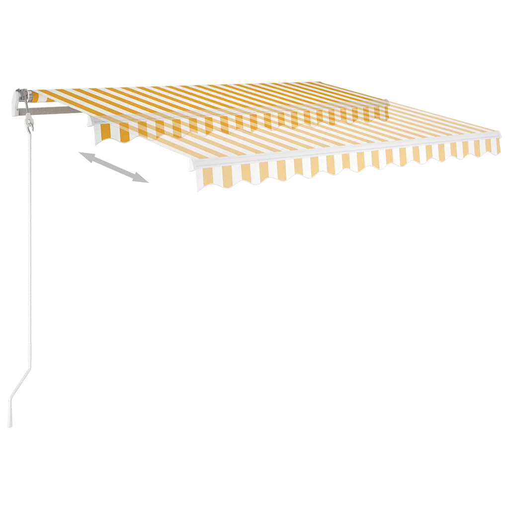 Automatiniu būdu ištraukiama markizė, geltona ir balta, 3x2,5m