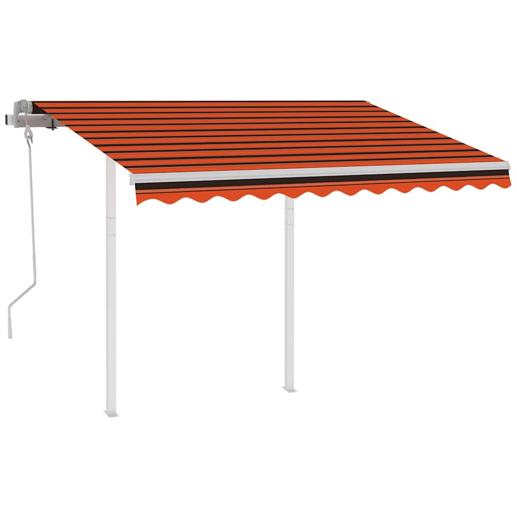 Rankiniu būdu ištraukiama markizė, oranžinė ir ruda, 3,5x2,5m