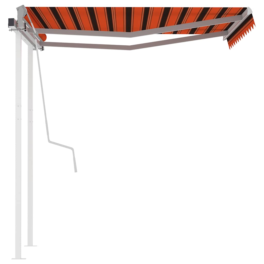 Rankiniu būdu ištraukiama markizė, oranžinė ir ruda, 3,5x2,5m