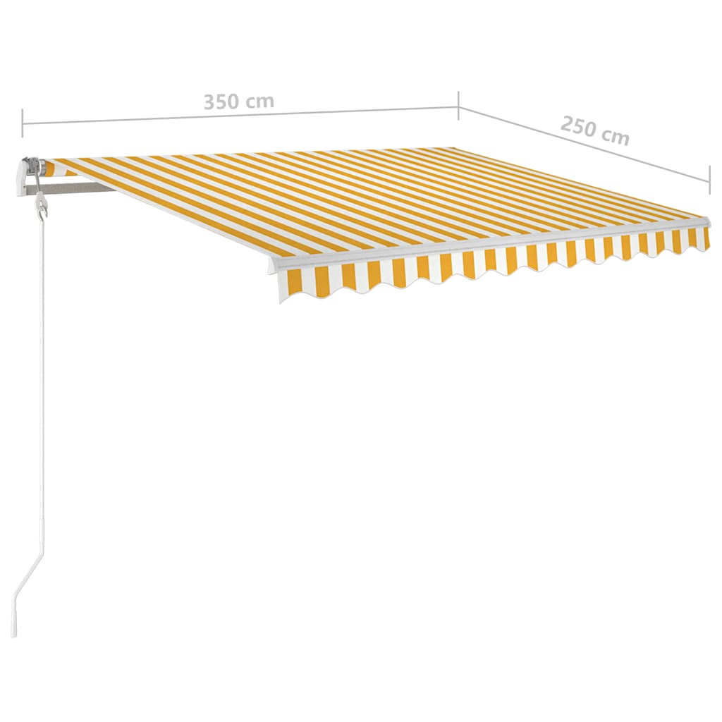 Rankiniu būdu ištraukiama markizė, geltona ir balta, 3,5x2,5m