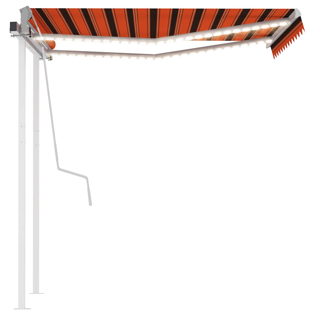 Rankiniu būdu ištraukiama markizė, oranžinė ir ruda, 3,5x2,5m