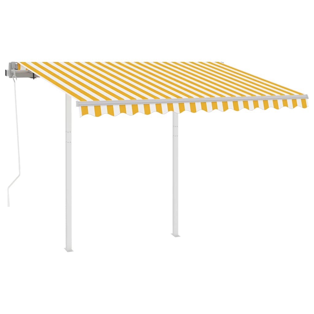 Rankiniu būdu ištraukiama markizė, geltona ir balta, 3,5x2,5m