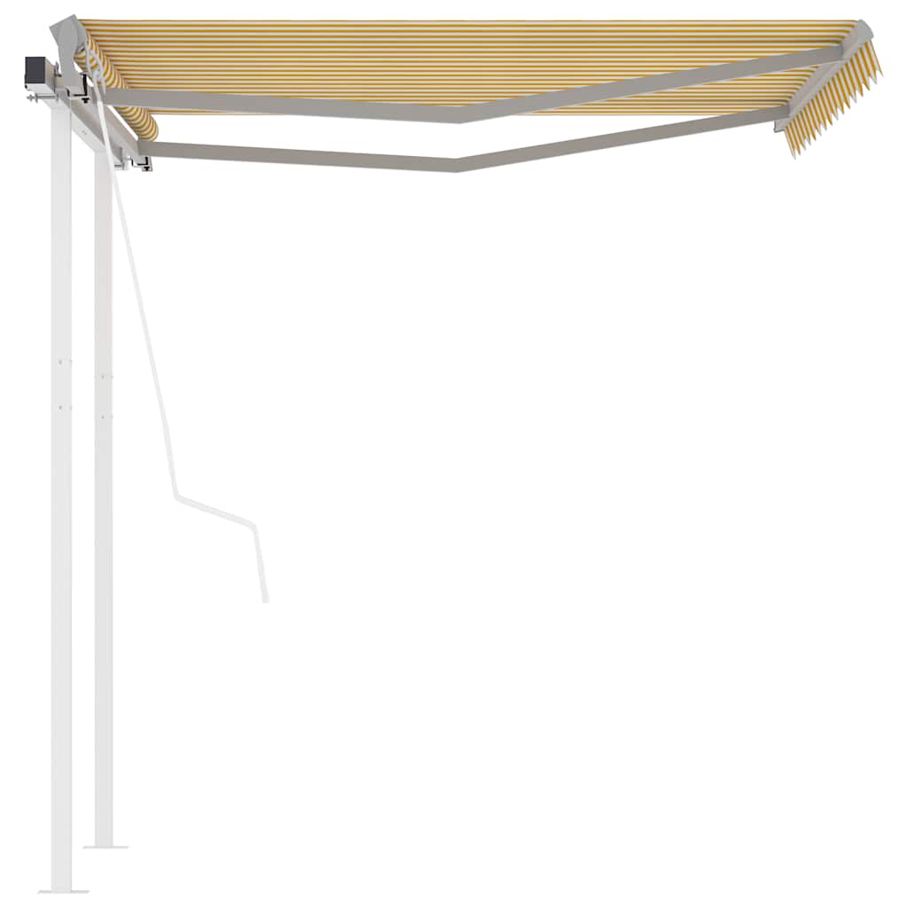 Rankiniu būdu ištraukiama markizė, geltona ir balta, 3,5x2,5m