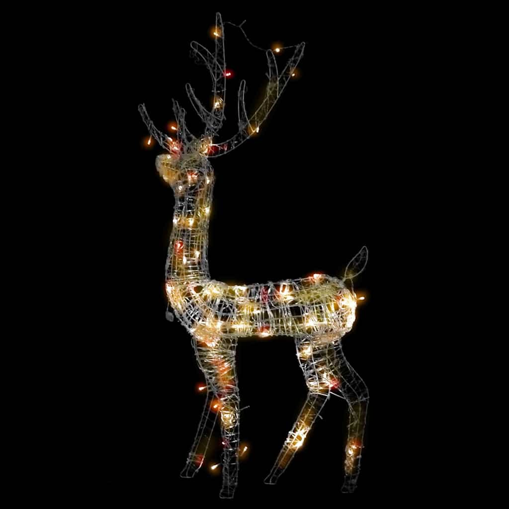 Kalėdinė dekoracija elnias, 128cm, akrilas, 140 spalvotų LED