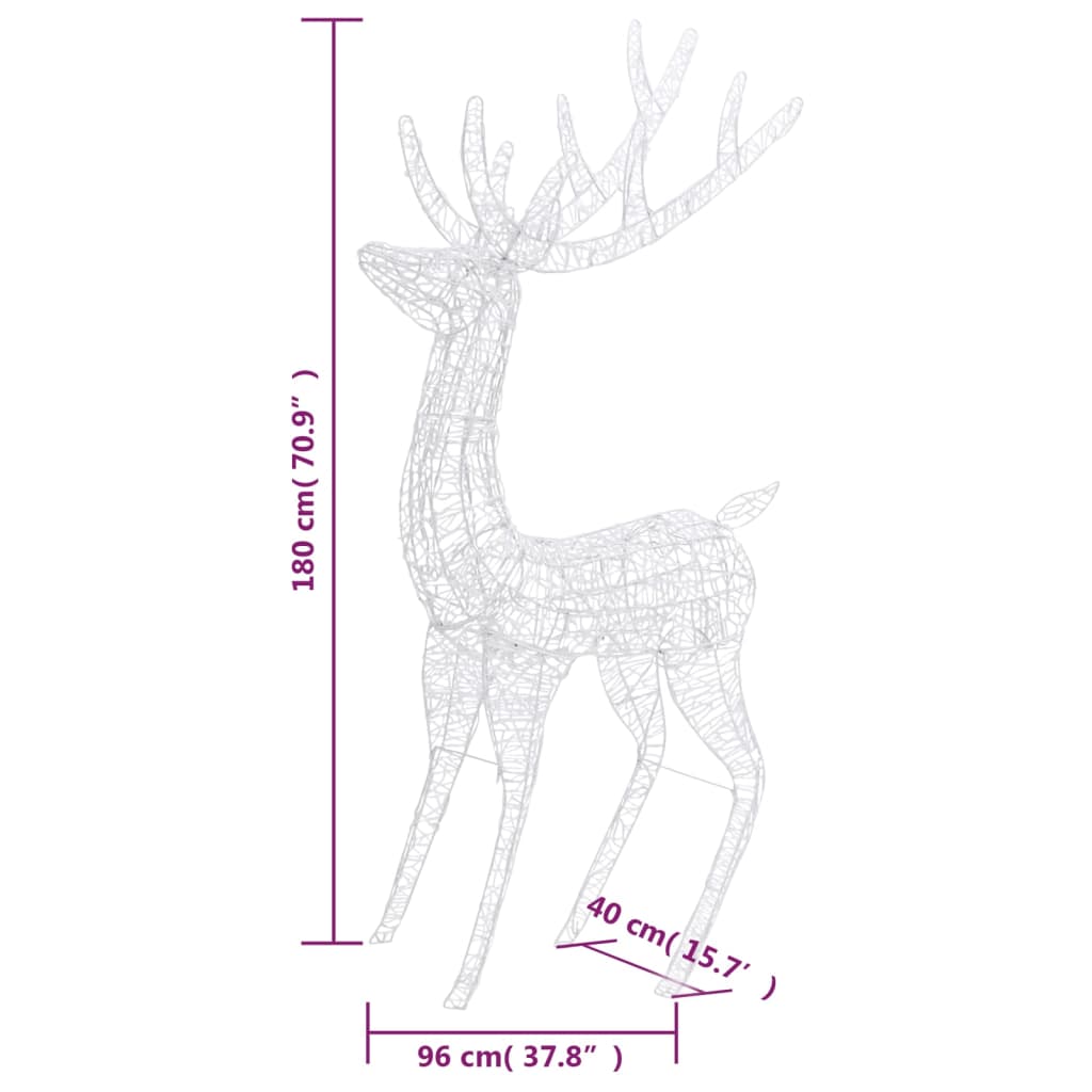 Kalėdinė dekoracija elnias, įvairiaspalvė, 180cm, akrilas