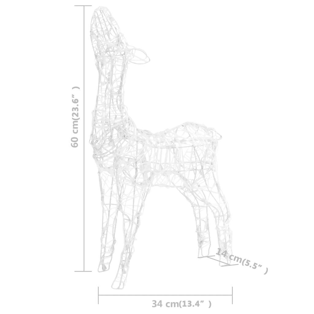 Kalėdinė dekoracija elnių šeima FIREPLACE, akrilas, 160 šaltų baltų LED