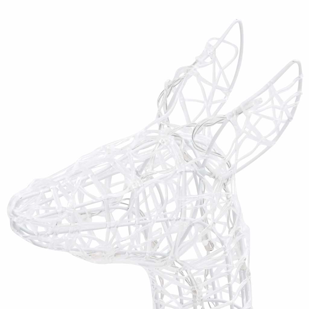 Kalėdinė dekoracija elnių šeima FIREPLACE, akrilas, 300 mėlynų LED