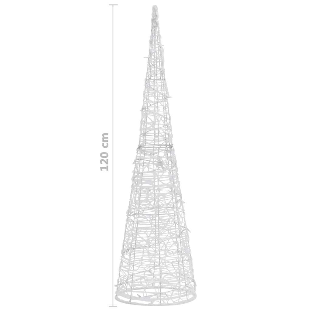 Akrilinė LED dekoracija piramidė, mėlynos spalvos, 120cm